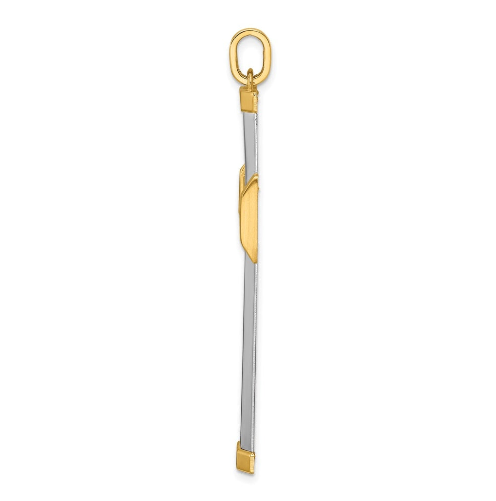 14K Two-tone IBGoodman Polished Cross Pendant