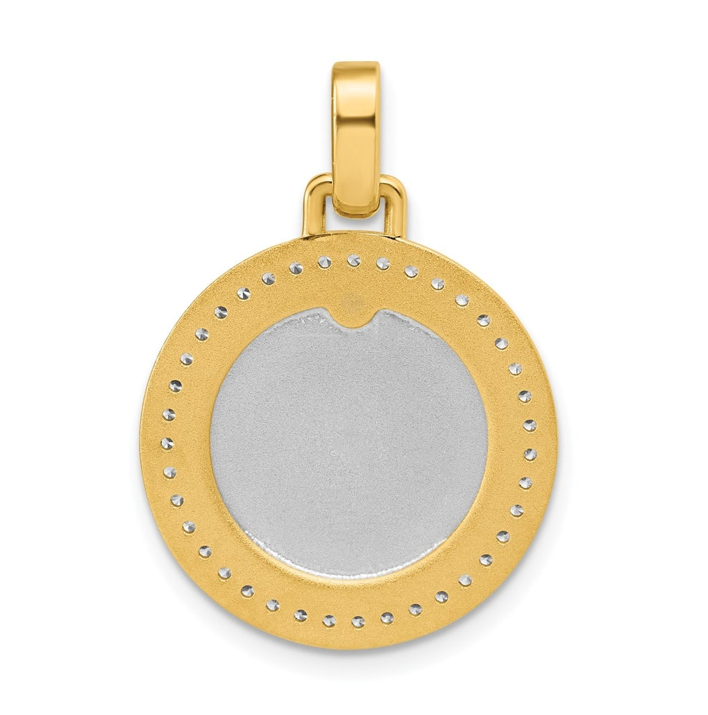 14K Two-tone IBGoodman Lab Grown Diamond Circle Masonic Pendant