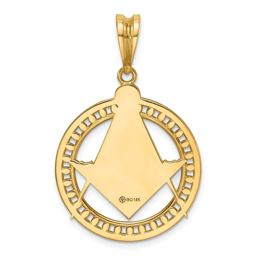 14k Yellow Gold IBGoodman Polished Round 32 Degree Masonic Pendant