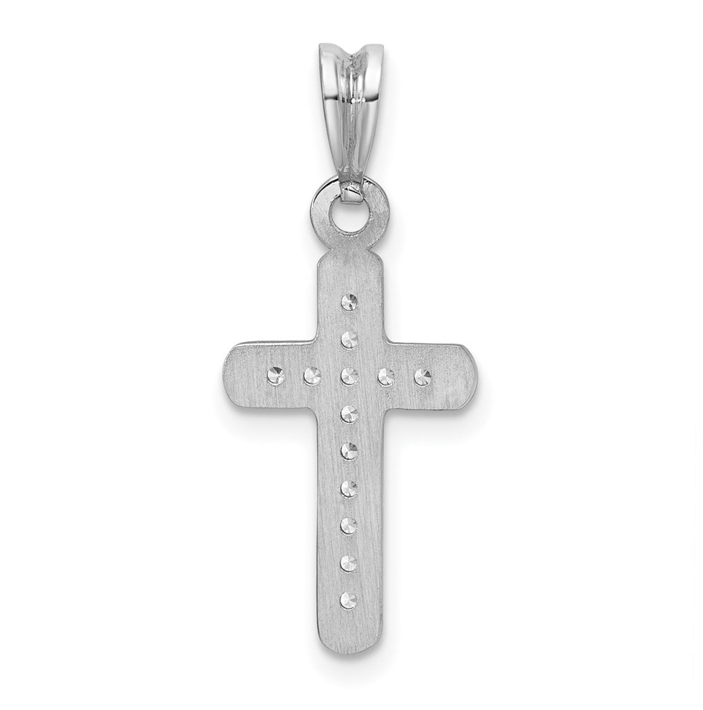 14K White Gold IB Goodman Small Lab Grown Diamond Cross Pendant