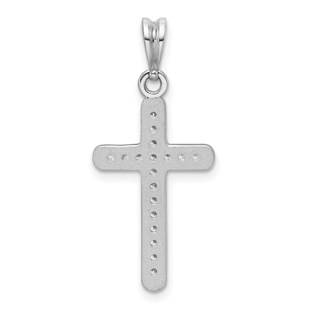 14K White Gold IB Goodman Large Lab Grown Diamond Cross Pendant