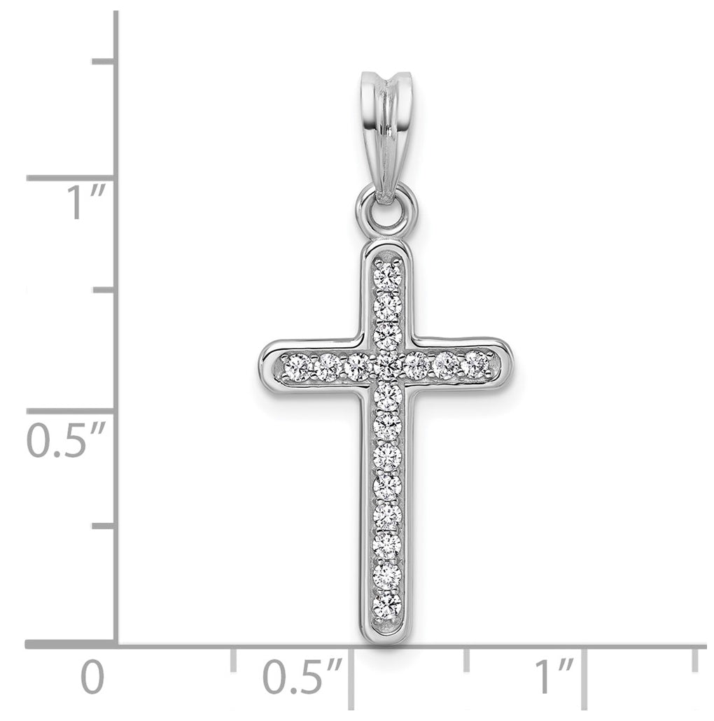 14K White Gold IB Goodman Large Lab Grown Diamond Cross Pendant