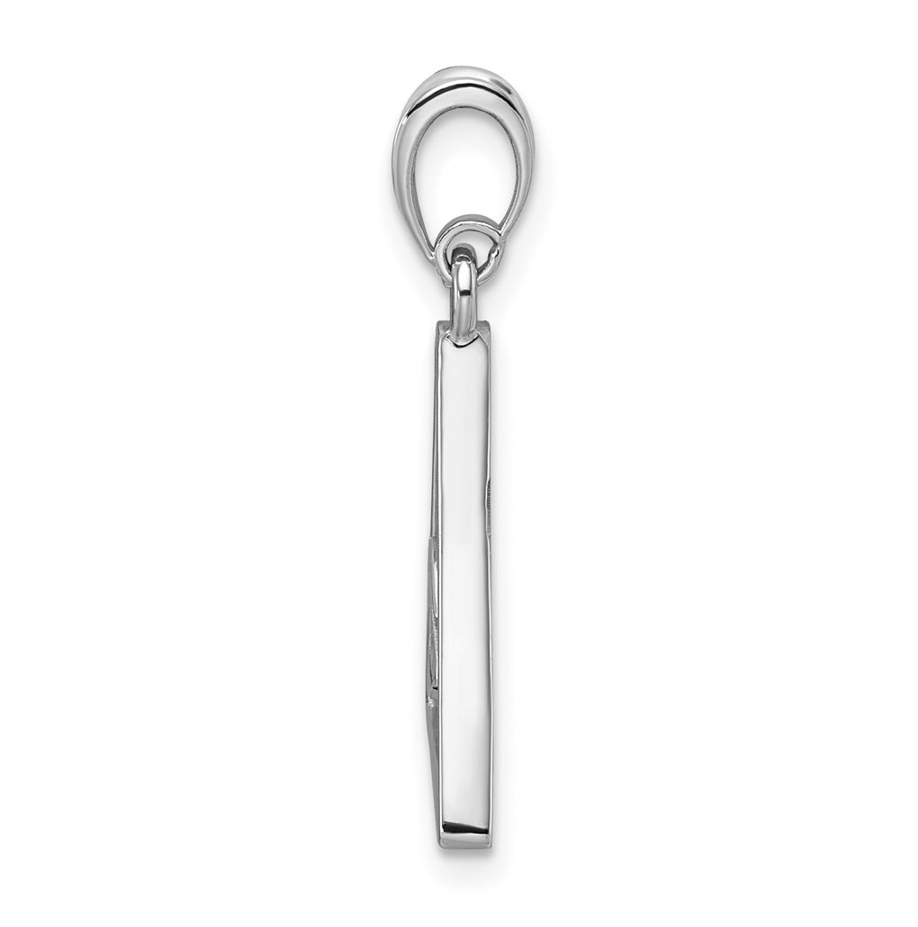 14K White Gold IB Goodman Masonic Eye Triangle Pendant