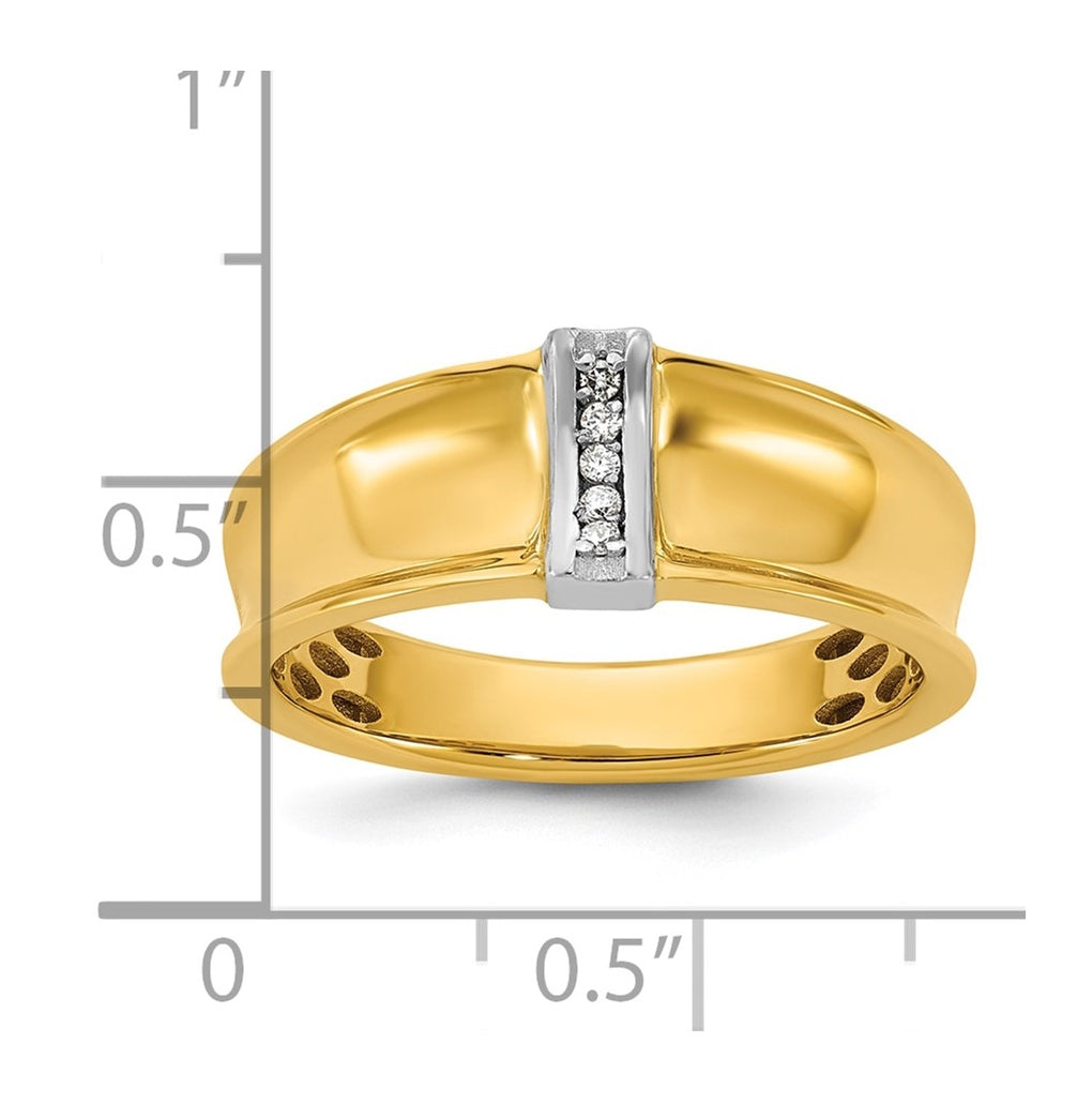 14k Yellow Or White Gold IB Goodman Mens Polished Complete 5-Stone 1/20ct Diamond Ring