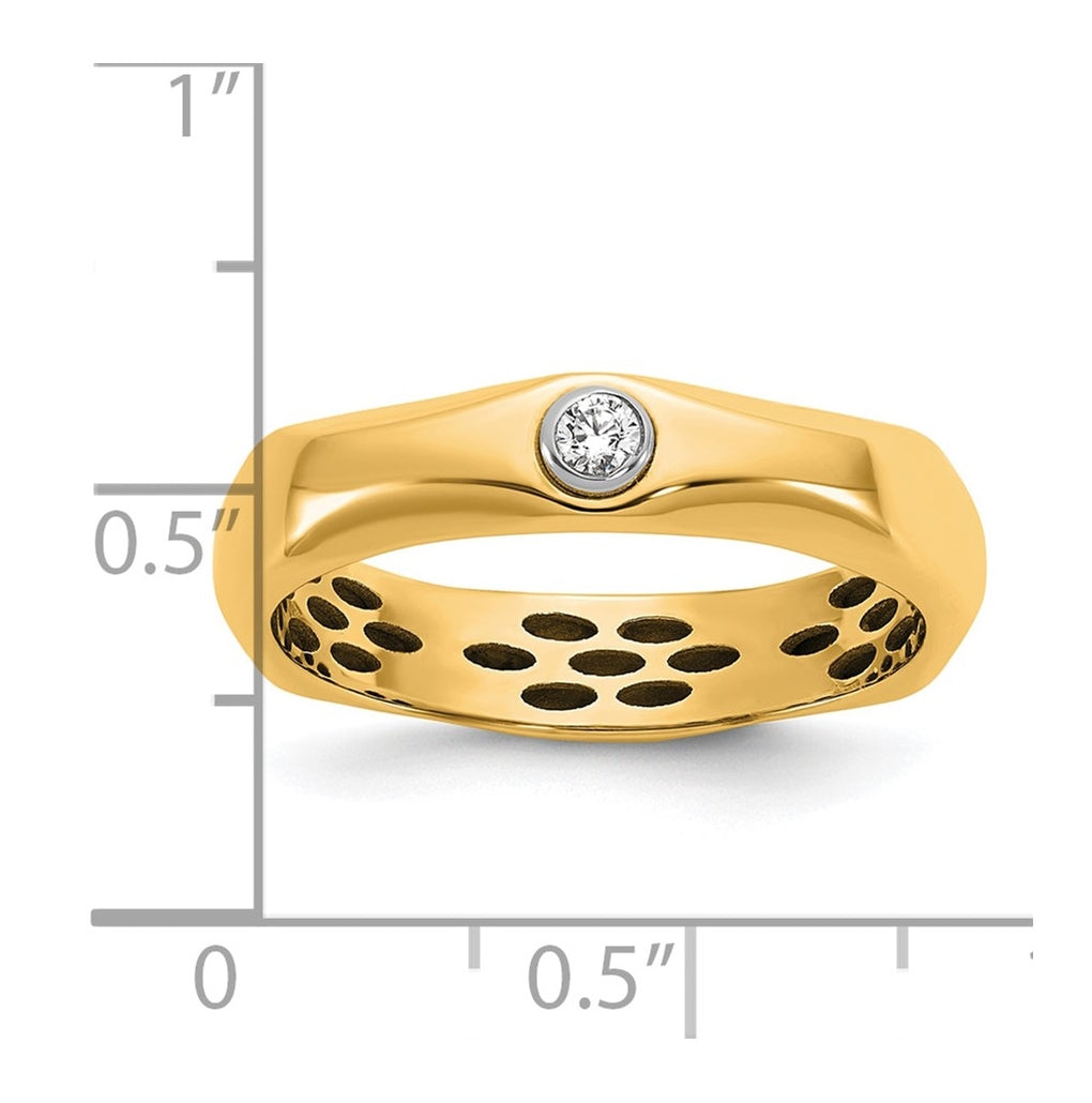 14k Yellow Or White Gold IB Goodman Mens Polished Complete 1/20ct Diamond Band Ring