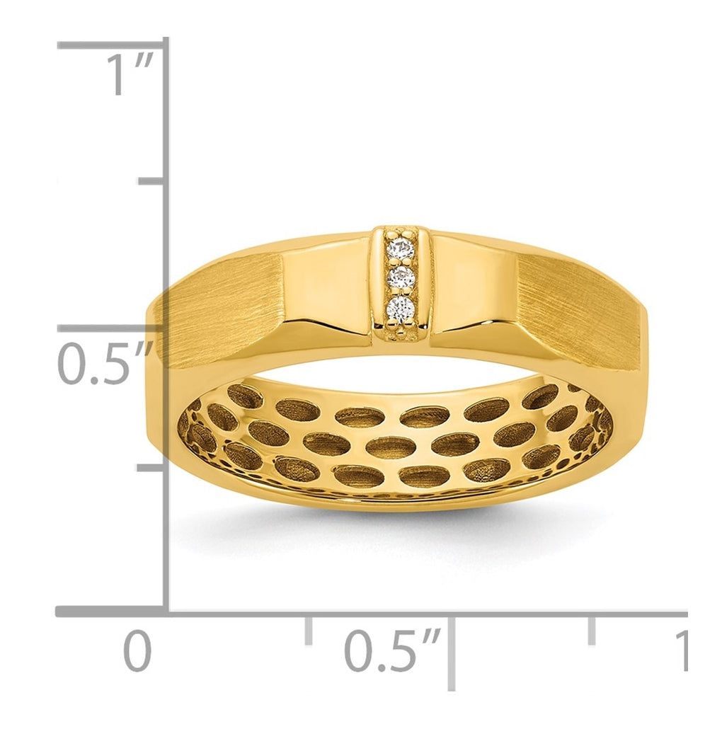 14K Yellow Or White Gold IB Goodman Mens Satin Complete .03ct Diamond Ring