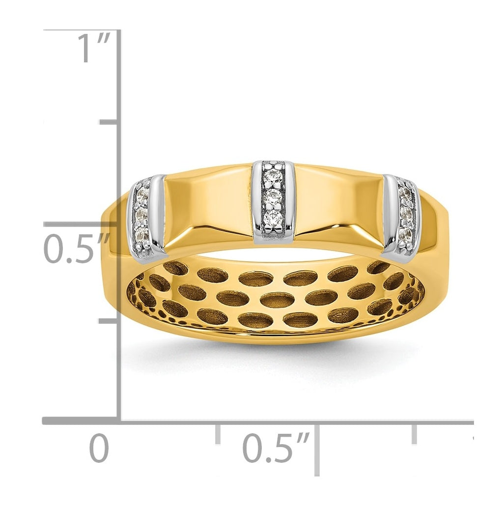 14k Yellow Or White Gold IB Goodman Mens Satin Complete 1/15ct Diamond Ring