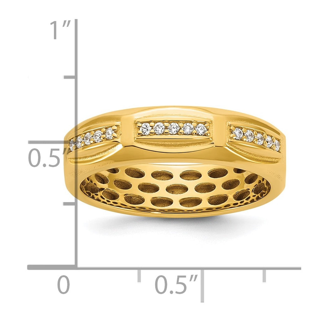 14K Yellow Or White Gold IB Goodman Mens Satin Complete 1/8ct Diamond Ring