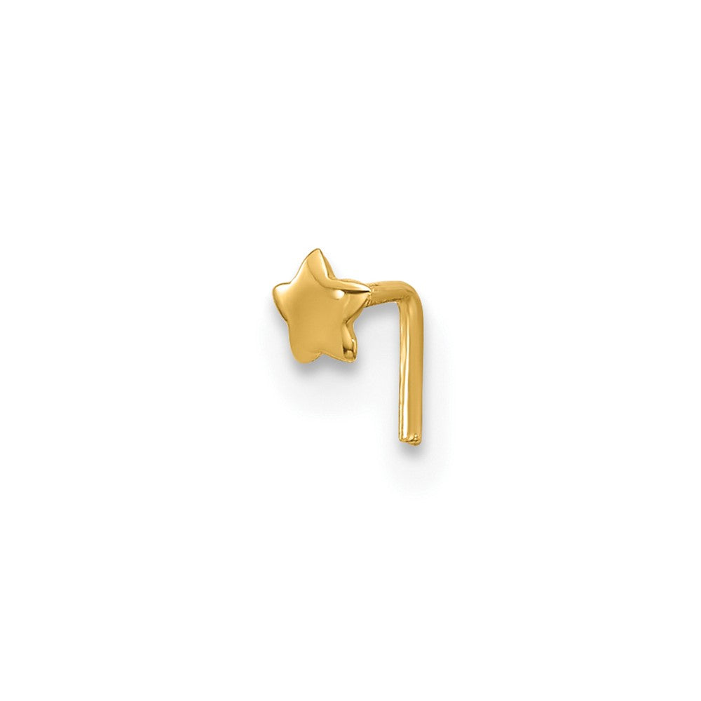 14K Yellow Gold 22 Gauge Polished Star Nose Stud