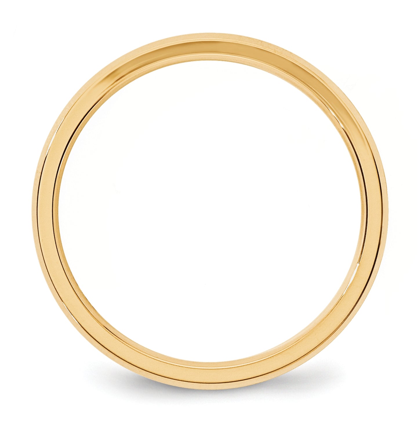 14k Yellow Gold 3mm Beveled Edge Comfort Fit Wedding Band Size 5.5