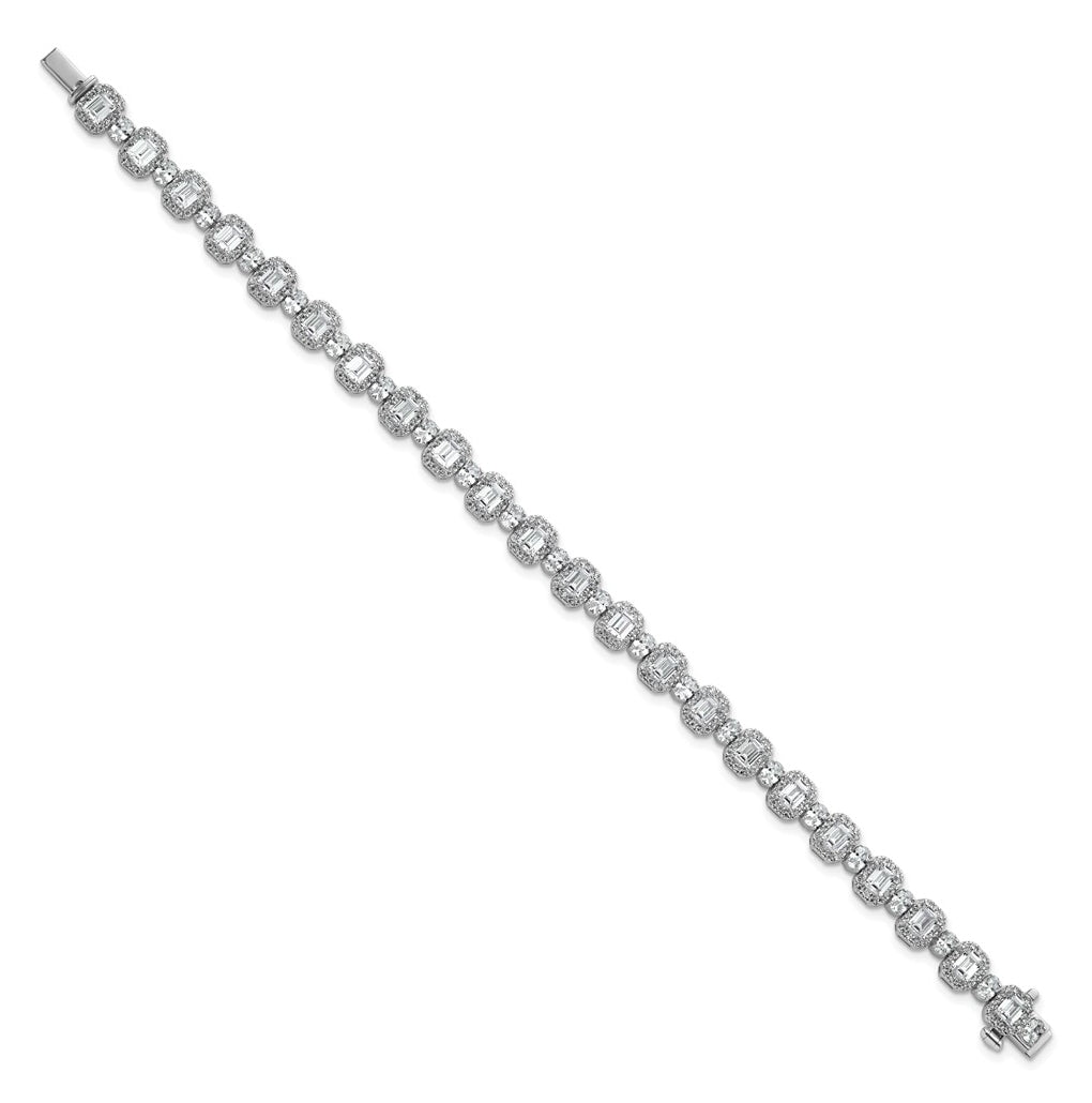 14k White Gold 8 carat Lab Grown Diamond VS+ F+ Complete Fashion Tennis Bracelet