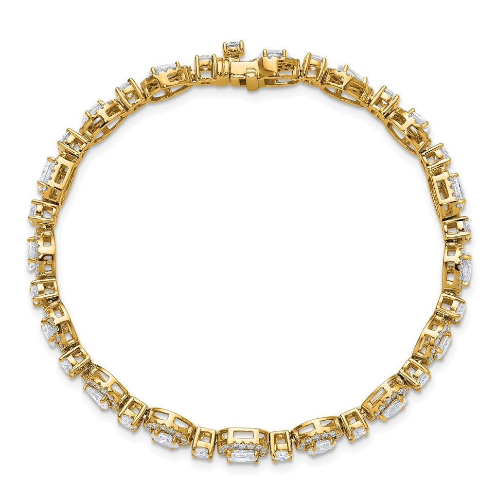 14k Yellow Gold 5 5/8 carat Lab Grown Diamond VS/SI+ G+ Complete Fashion Tennis Bracelet