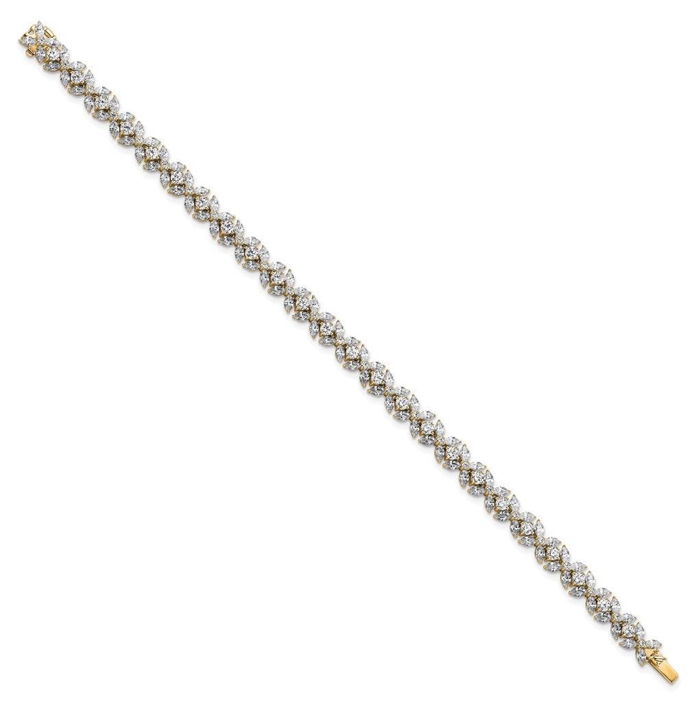 14k Yellow Gold 6 3/4 carat Lab Grown Diamond VS+ F+ Complete Fashion Tennis Bracelet