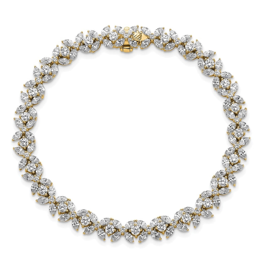 14k Yellow Gold 6 3/4 carat Lab Grown Diamond VS+ F+ Complete Fashion Tennis Bracelet