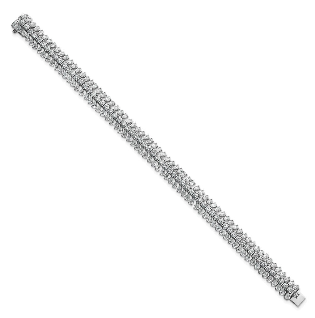 14k White Gold 10 carat Lab Grown Diamond VS+ F+ Complete Fashion Tennis Bracelet