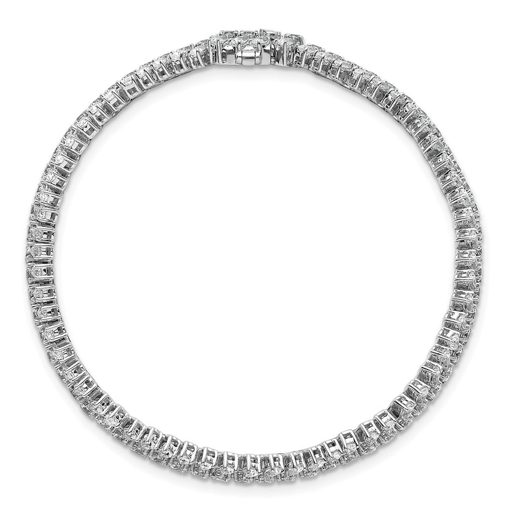 14k White Gold 10 carat Lab Grown Diamond VS+ F+ Complete Fashion Tennis Bracelet