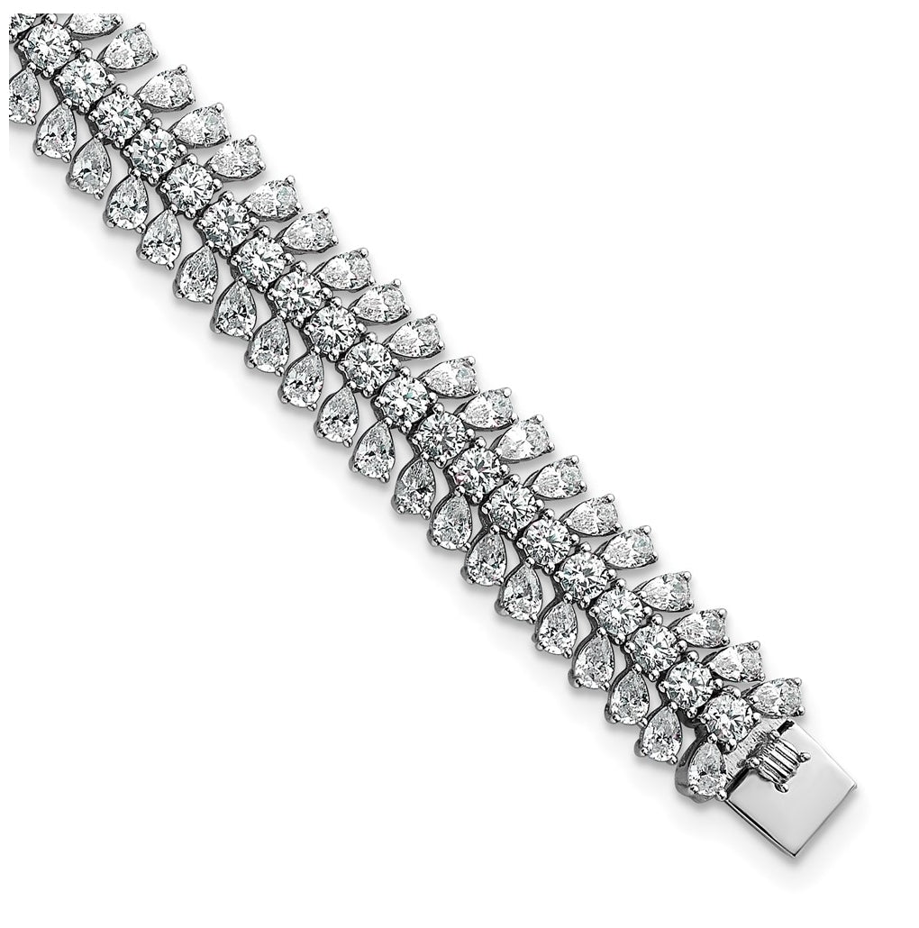 14k White Gold 10 carat Lab Grown Diamond VS+ F+ Complete Fashion Tennis Bracelet