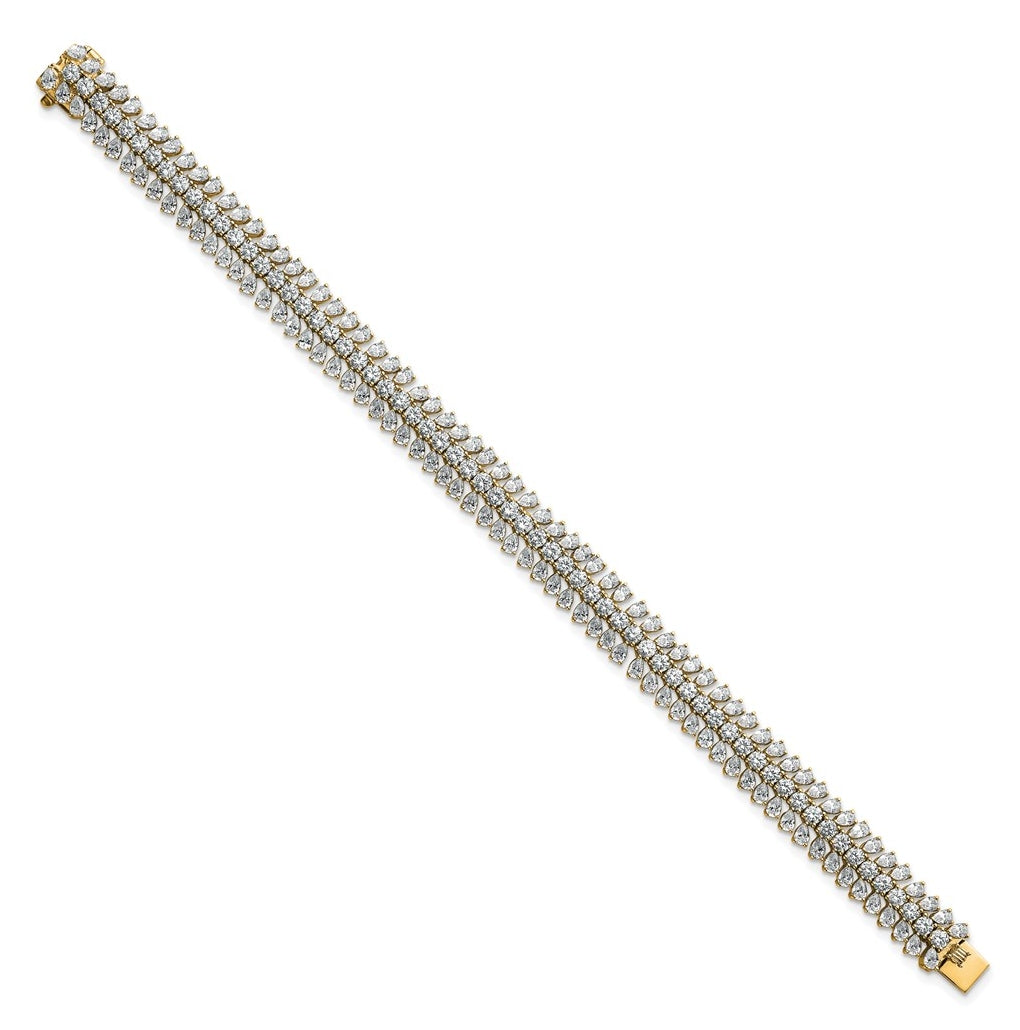 14k Yellow Gold 10 carat Lab Grown Diamond VS+ F+ Complete Fashion Tennis Bracelet
