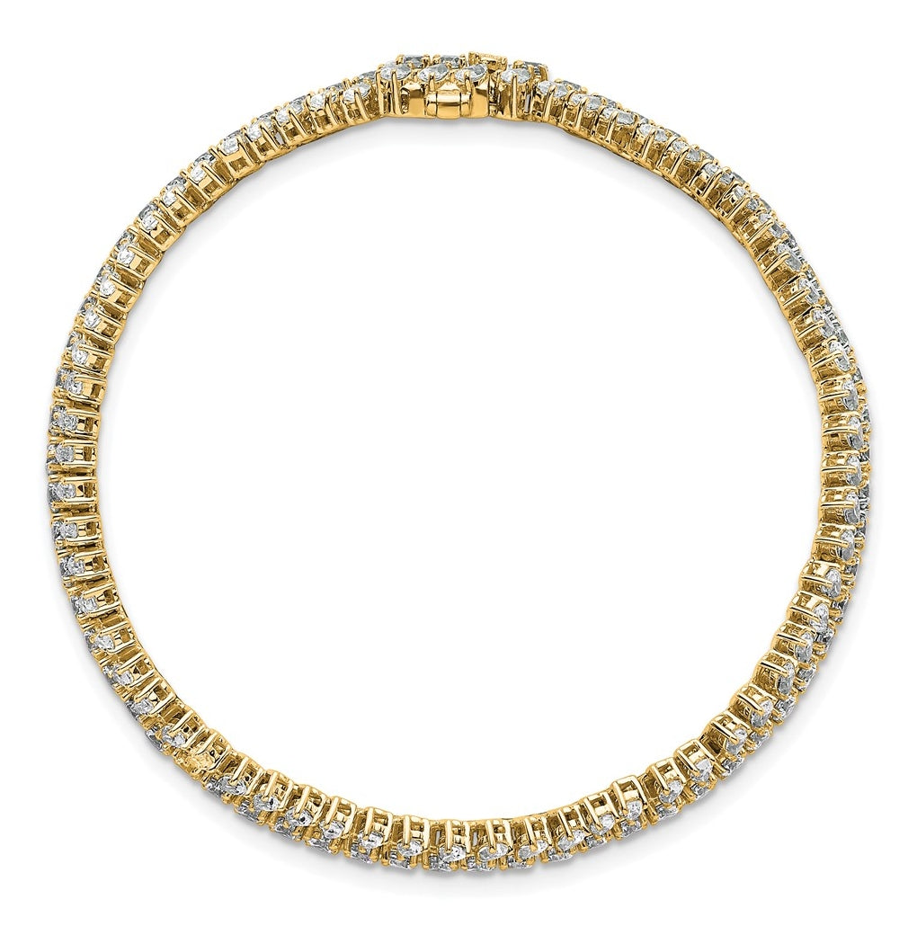 14k Yellow Gold 10 carat Lab Grown Diamond VS+ F+ Complete Fashion Tennis Bracelet
