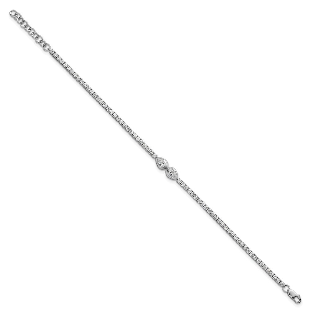 14k White Gold 2 3/4 carat Lab Grown Diamond VS+ F+ Complete 6.5in w/1in ext. Fashion Tennis Bracelet