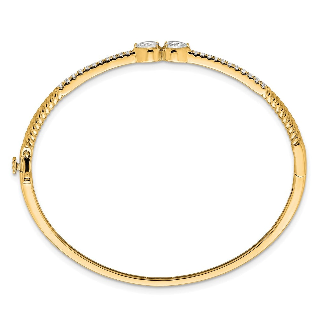 14k Yellow Gold 3/4 carat Lab Grown Diamond VS+ F+ Complete Bangle