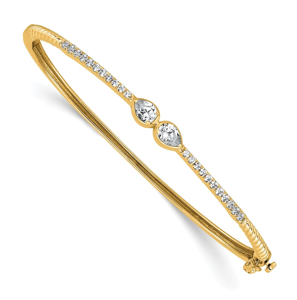 14k Yellow Gold 3/4 carat Lab Grown Diamond VS+ F+ Complete Bangle