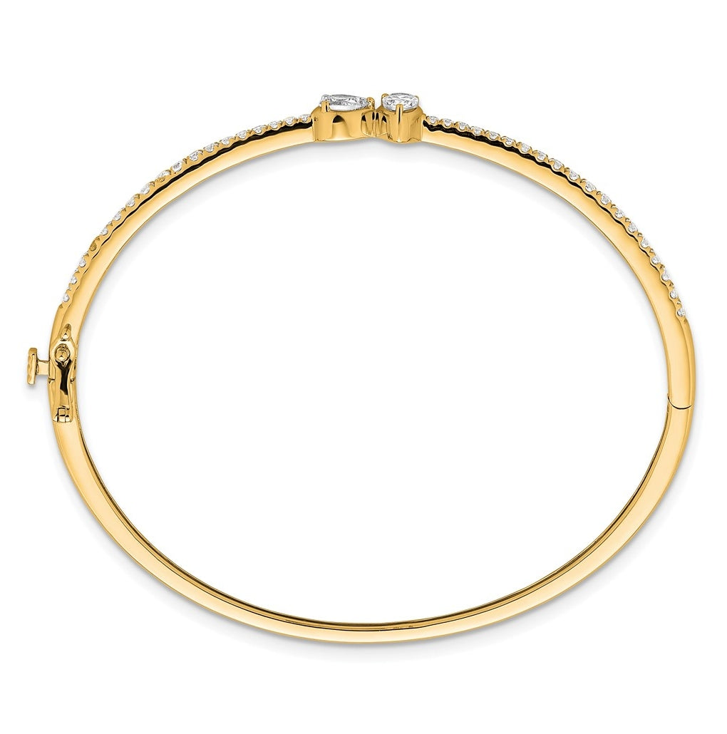 14k Yellow Gold 1 1/6 carat Lab Grown Diamond VS+ F+ Complete Bangle