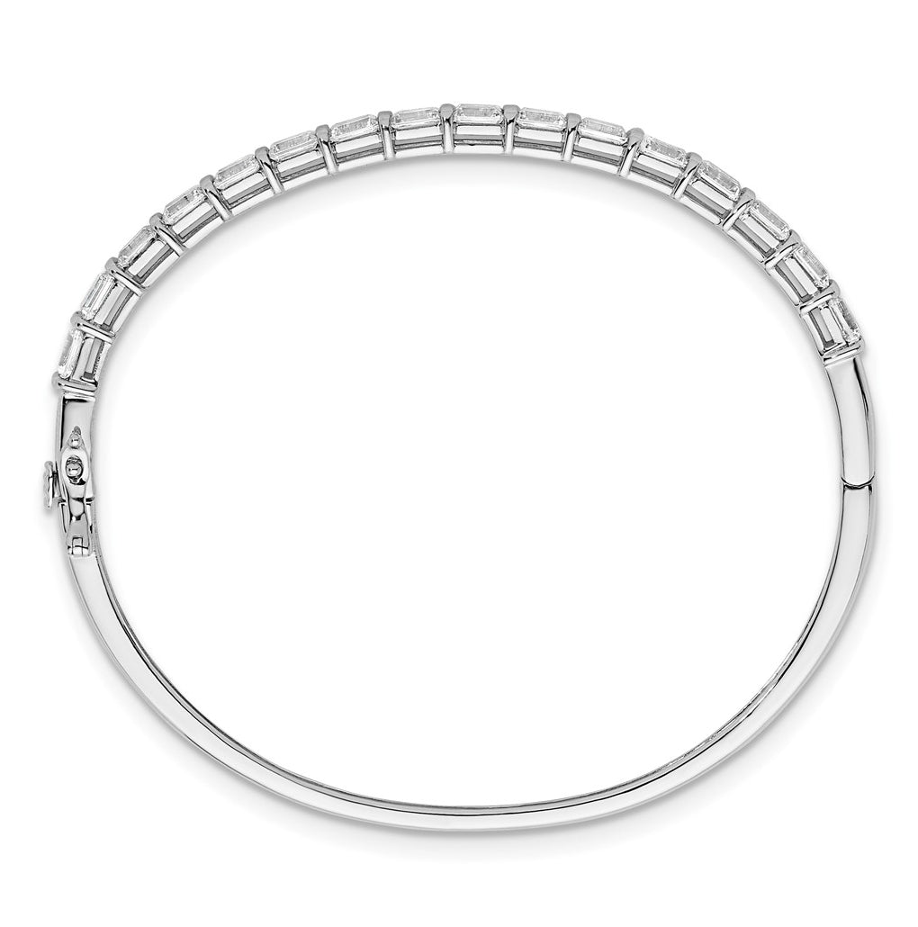 14k White Gold 3 1/4 carat Lab Grown Diamond VS+ F+ Complete Bangle