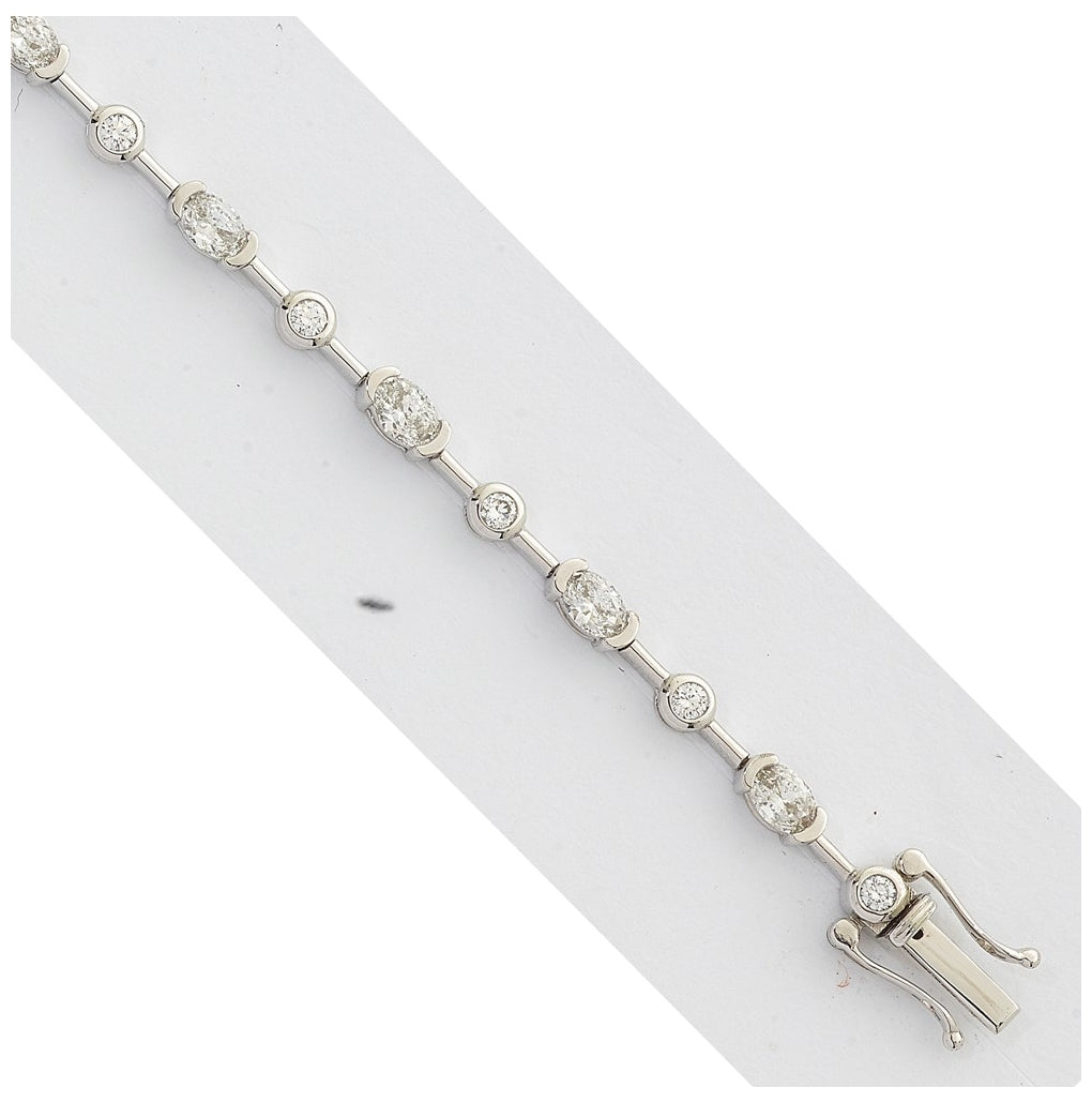 14K White Gold 2 1/5ct Lab Grown Dia VS+ F+ Bracelet