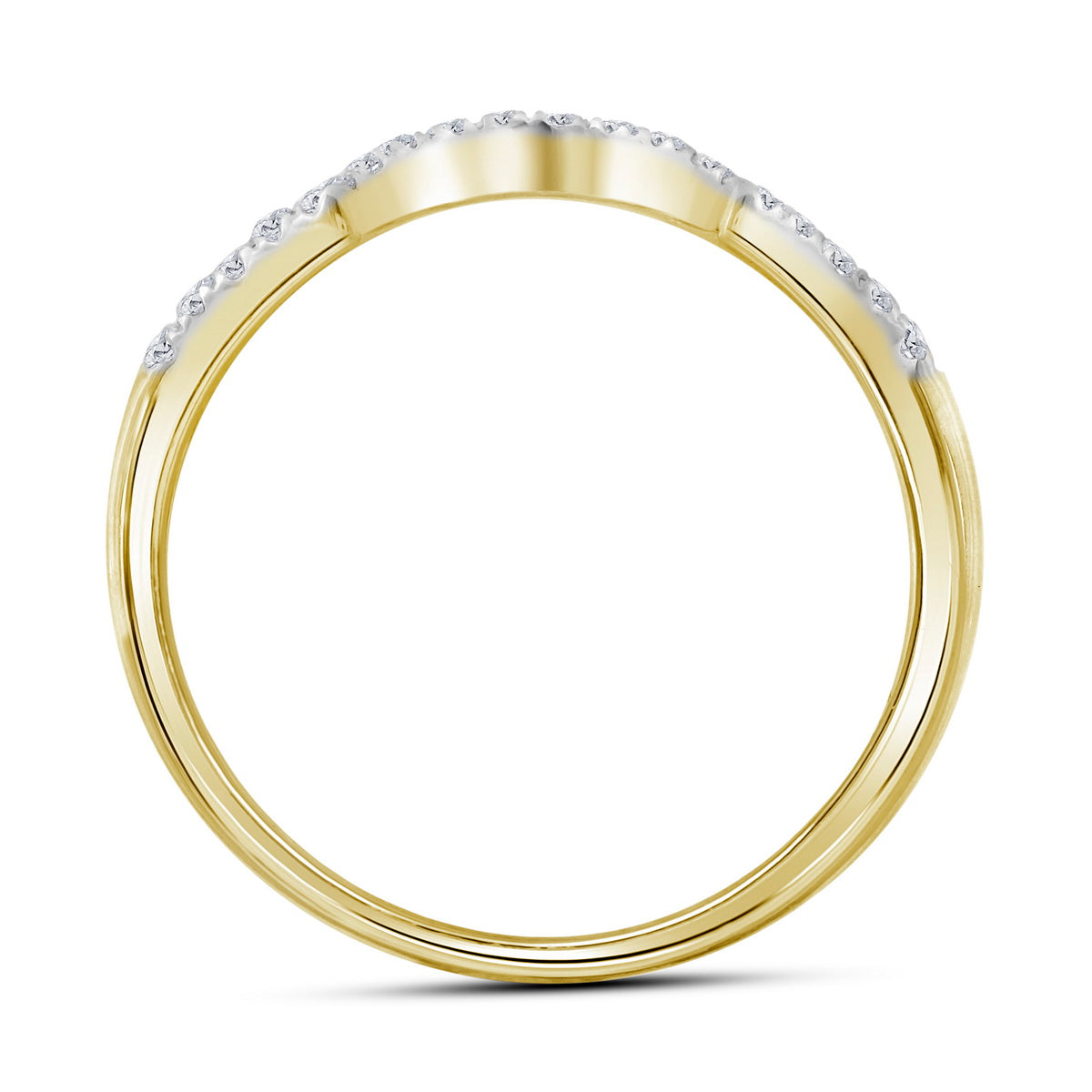 14K Yellow Gold Round Diamond Swirl Bridal Wedding Ring Band Set 1 Cttw, Womens Size: 5-10
