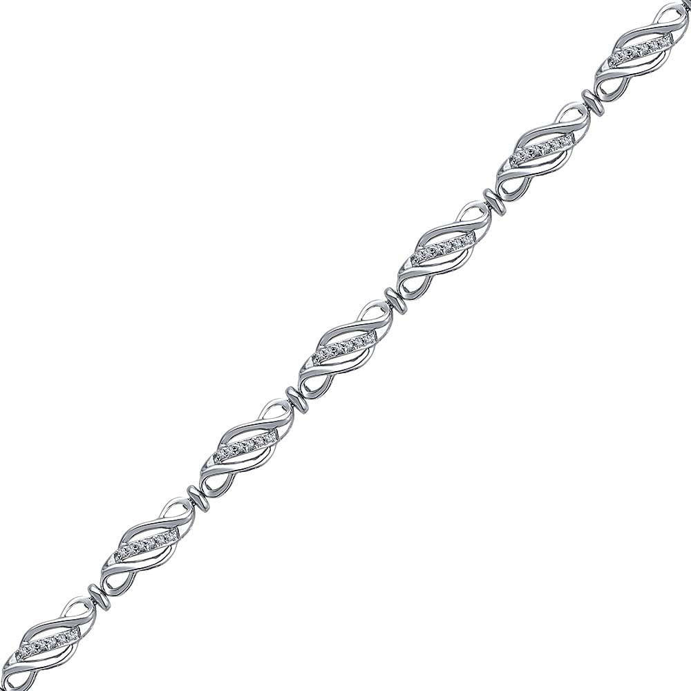 10kt White Gold 1/3 Cttw Diamond Fashion Bracelet