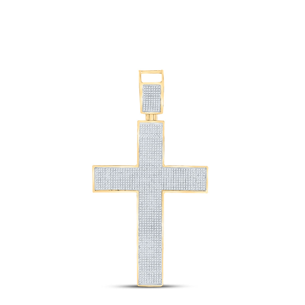 10K Yellow Gold 1 7/8Ct Natural Diamond Micro-Pave Charm