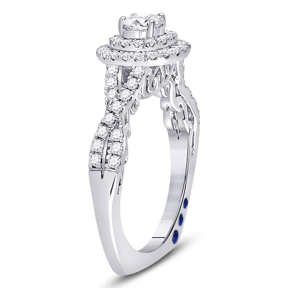 14kt White Gold Women's Round Diamond Solitaire Bridal Wedding Engagement Ring 1.00ctw