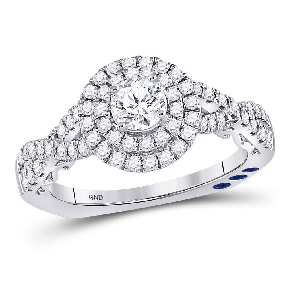 14kt White Gold Women's Round Diamond Solitaire Bridal Wedding Engagement Ring 1.00ctw