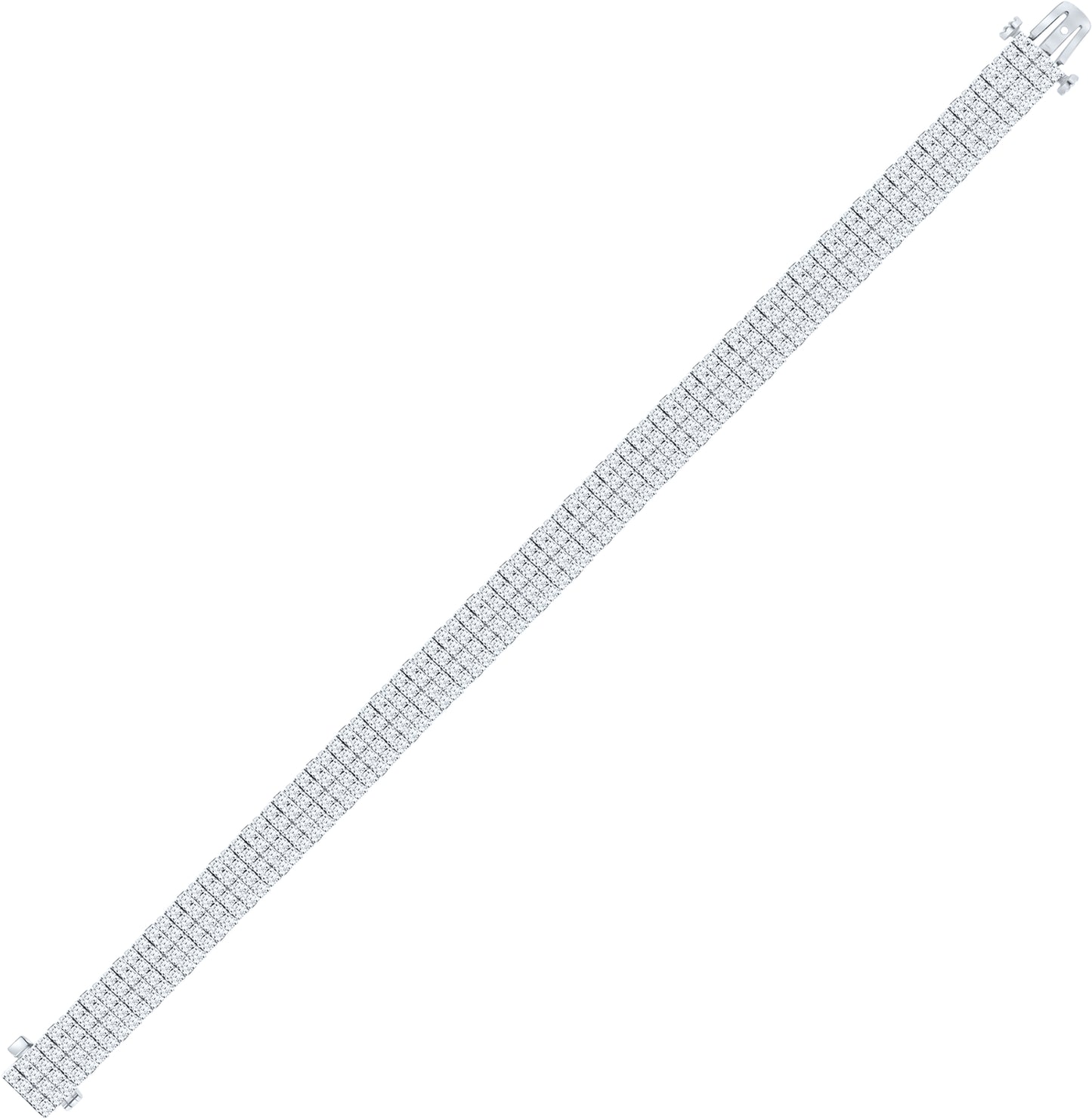 14kt White Gold Mens Round Diamond Fashion Bracelet 9-1/2 Cttw