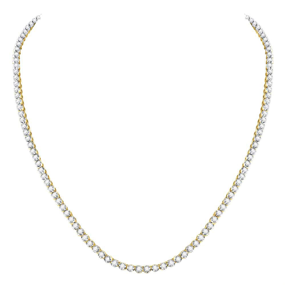 10kt Yellow Gold 9 Ctw Diamond Nk Mens Solitaire Chain Necklace (20 Inch)