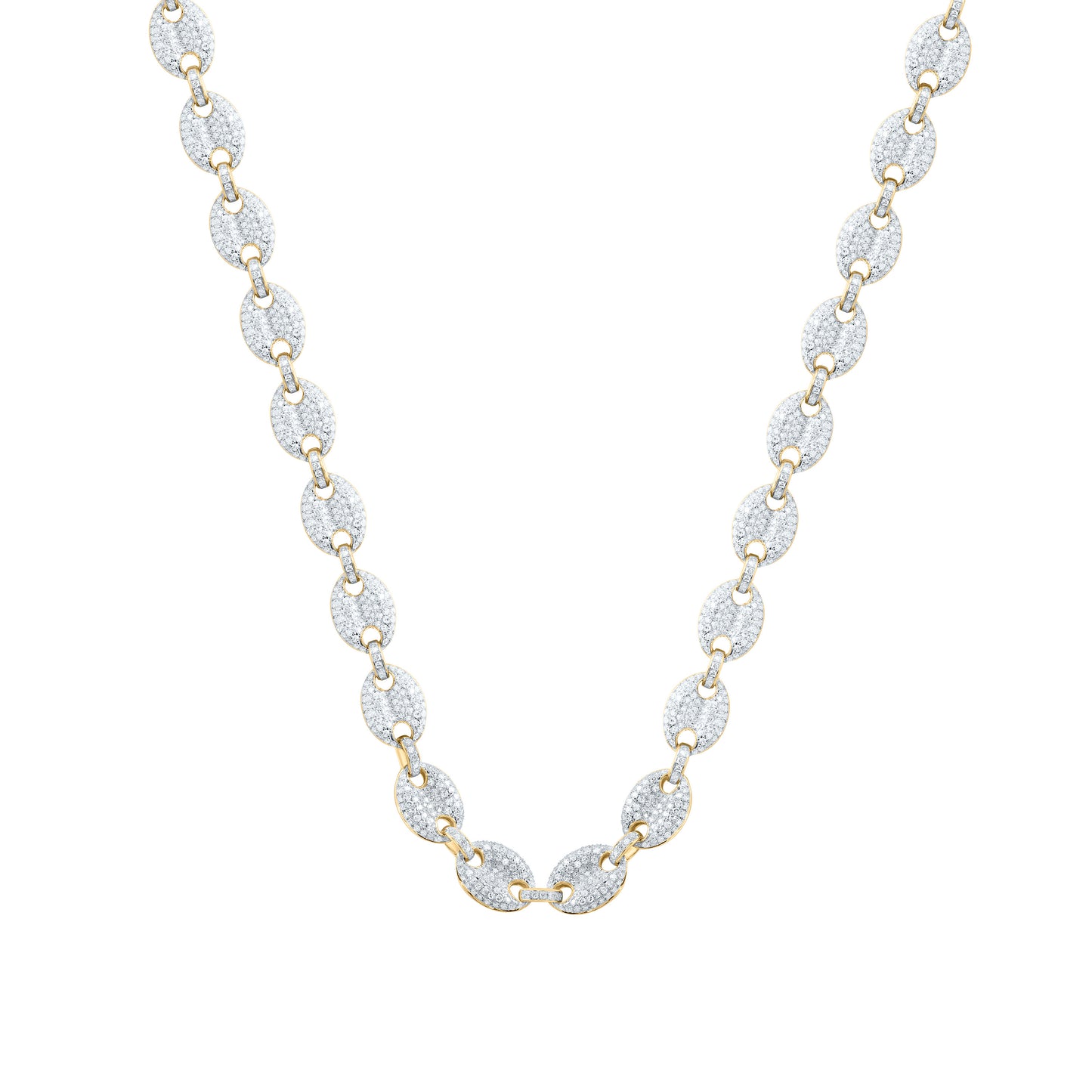 10K Yellow Gold 13 1/2 Ct Diamond Mens Chain