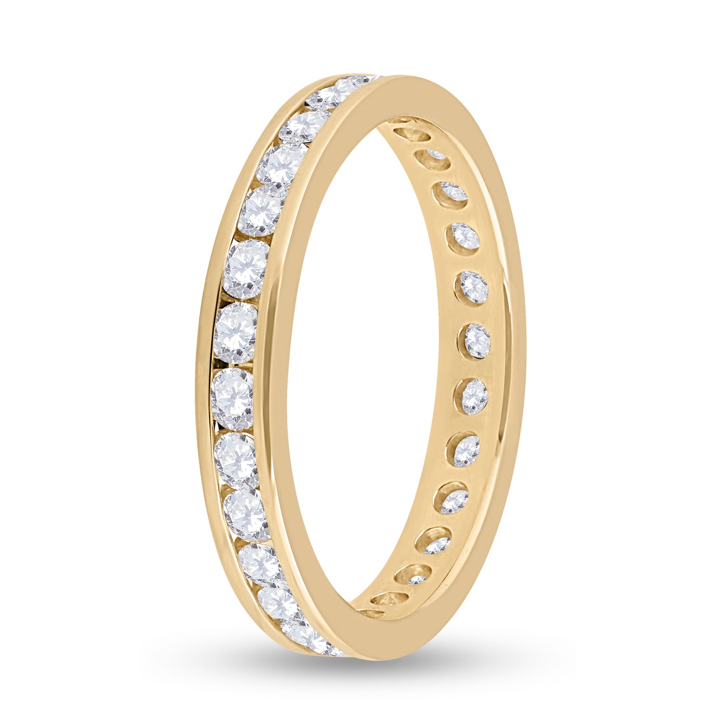 14K Yellow Gold Womens Round Diamond Eternity Wedding Band 1ctw, Womens Size: 5-10