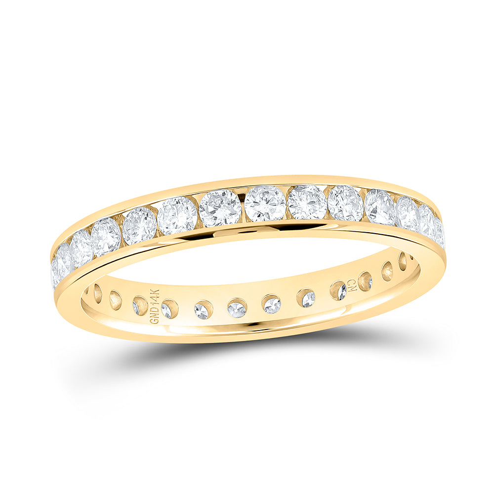 14K Yellow Gold Womens Round Diamond Eternity Wedding Band 1ctw, Womens Size: 5-10