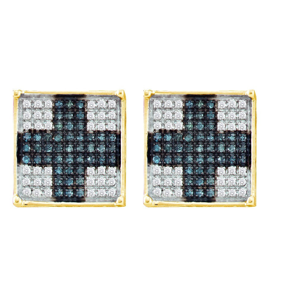 10kt Yellow Gold 1/2 Cttw Diamond Micro-pave Earring