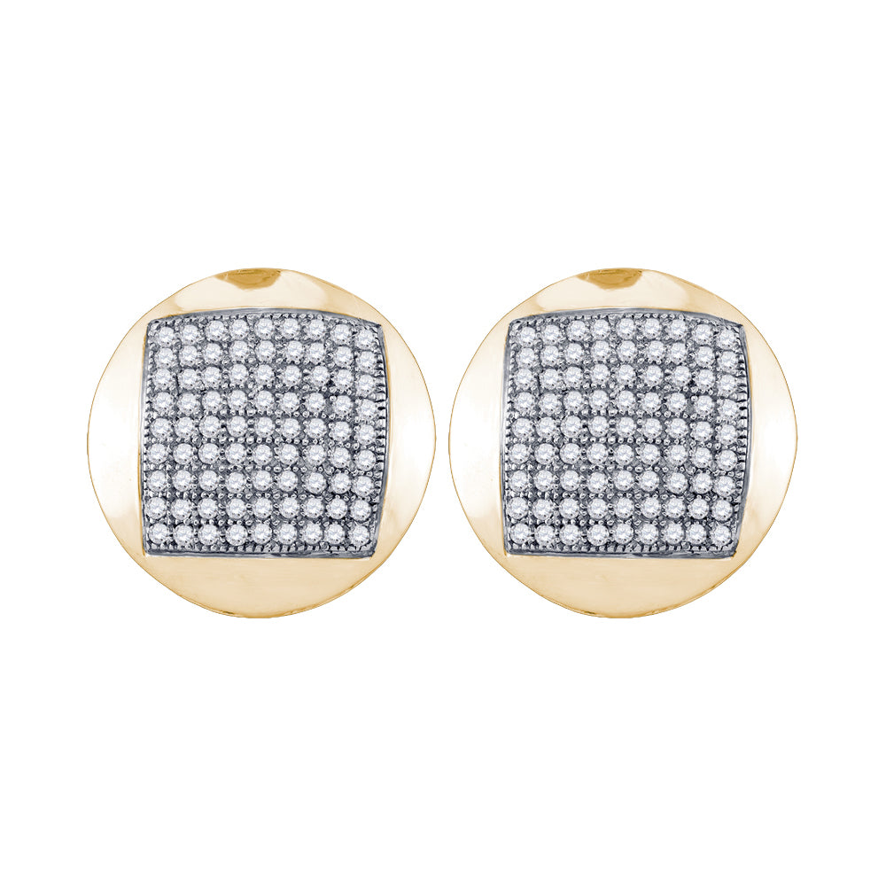 10kt Yellow Gold 1/2 Cttw Diamond Micro-pave Earring