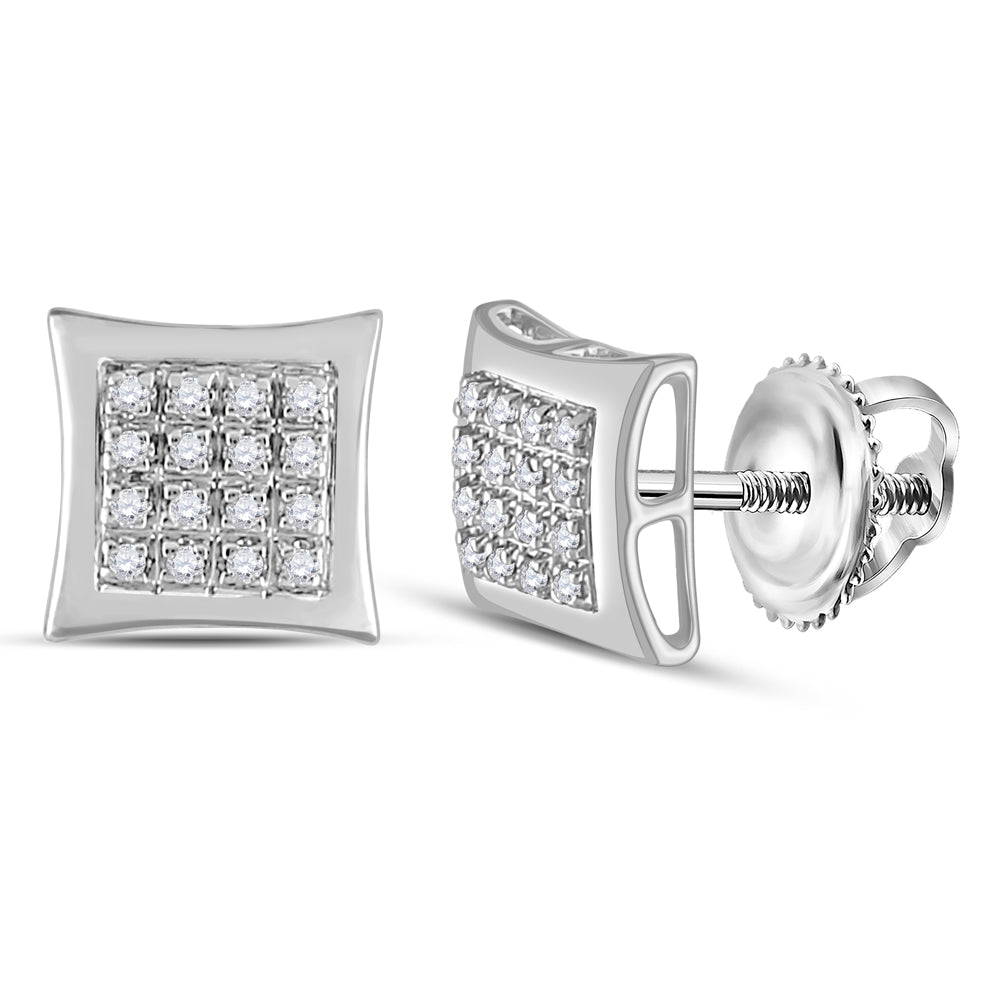 10kt White Gold 1/12 Cttw Diamond Earring