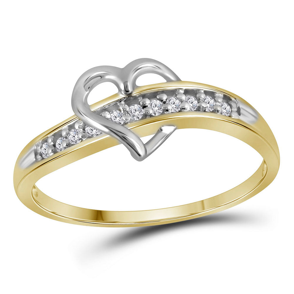 10kt Yellow Gold 1/20ct Diamond Heart Ring Size 8