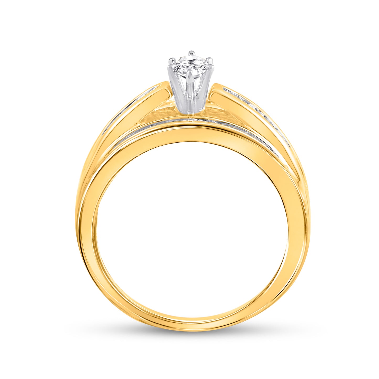 14K Yellow Gold Marquise Diamond Solitaire Bridal Wedding Engagement Ring 1 Cttw, Womens Size: 5-10