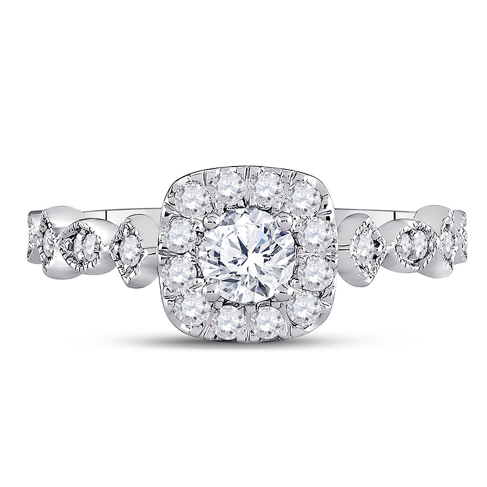 14K Two-tone Gold Round Diamond Solitaire Bridal Wedding Engagement Ring 3/4ctw, Women's Size: 5-10