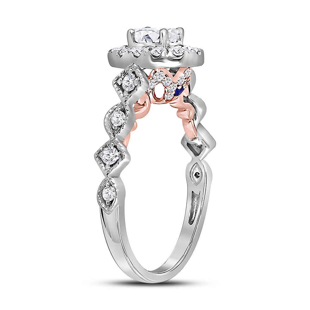 14K Two-tone Gold Round Diamond Solitaire Bridal Wedding Engagement Ring 3/4ctw, Women's Size: 5-10