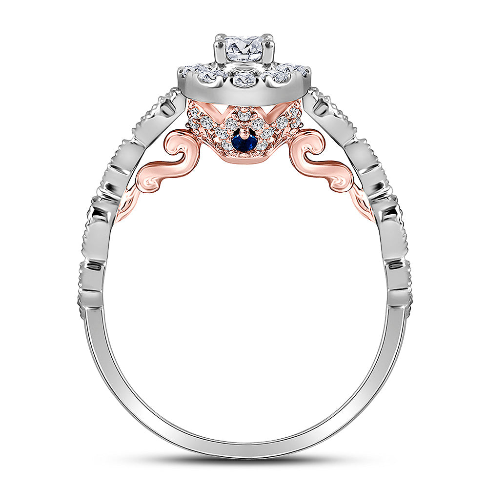14K Two-tone Gold Round Diamond Solitaire Bridal Wedding Engagement Ring 3/4ctw, Women's Size: 5-10