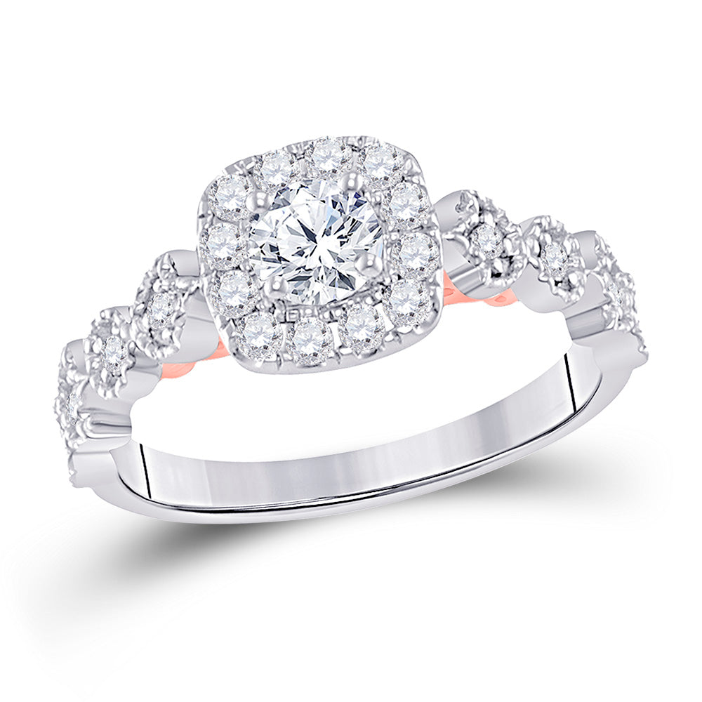 14kt Two-tone Gold Womens Round Diamond Solitaire Bridal Wedding Engagement Ring 3/4 Cttw (certified)