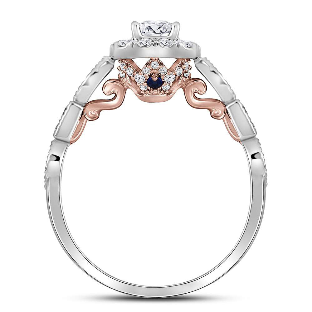 14K Two-tone Gold Round Diamond Solitaire Bridal Wedding Engagement Ring 3/4 Cttw, Womens Size: 5-10