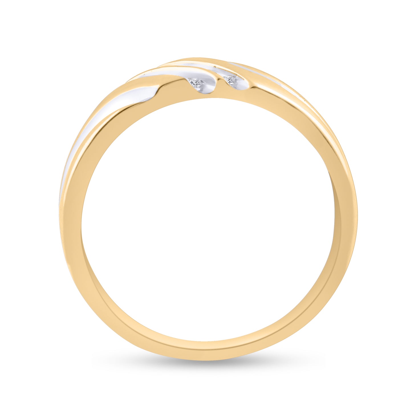 14K Yellow Gold Mens Round Diamond Wedding Band Ring 1/8 Cttw, Mens Size: 7-13